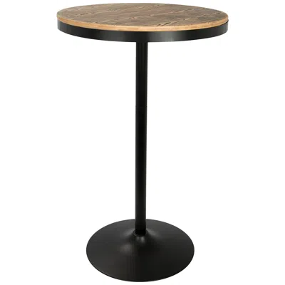 Lumisource Dakota 27"w Natural Black Adjustable Round Bar/dinette Table