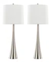 Lumisource Diana 29" Contemporary Metal In Brushed Nickel,white Linen