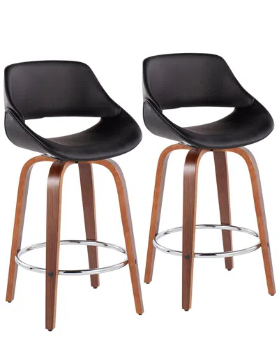 Lumisource Set Of 2 Fabrico Fixed-height Counter Stools In Brown