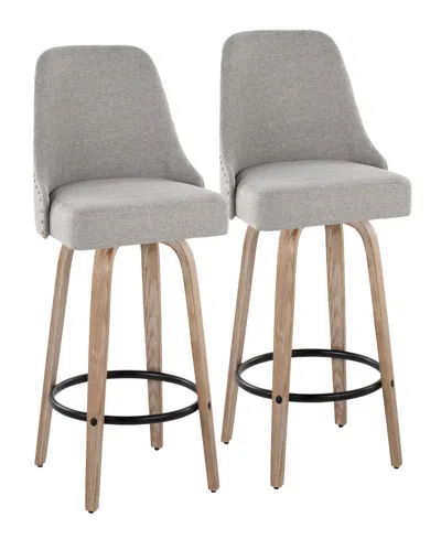 Lumisource Fabric Studded Marcel Transitional Fixed-height Counter Stool, Set Of 2