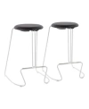 Lumisource Finn Counter Stool - Set Of 2 In Black