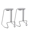 Lumisource Finn Counter Stool - Set Of 2 In Charcoal