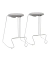 Lumisource Finn Counter Stool - Set Of 2 In Charcoal