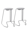 Lumisource Finn Counter Stool - Set Of 2 In Charcoal
