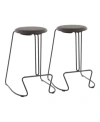 Lumisource Finn Counter Stool - Set Of 2 In Gray