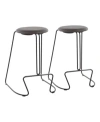 Lumisource Finn Counter Stool - Set Of 2 In Gray