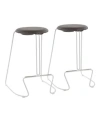 Lumisource Finn Counter Stool - Set Of 2 In Gray