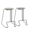Lumisource Finn Counter Stool - Set Of 2 In Light Gray