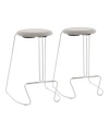 Lumisource Finn Counter Stool - Set Of 2 In Light Gray