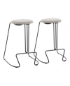 Lumisource Finn Counter Stool - Set Of 2 In Light Gray