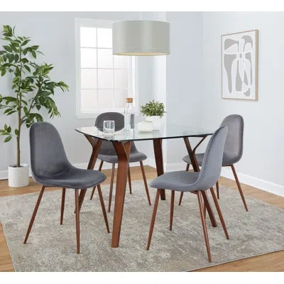 Lumisource Folia 4 - Person Dining Set In Gray