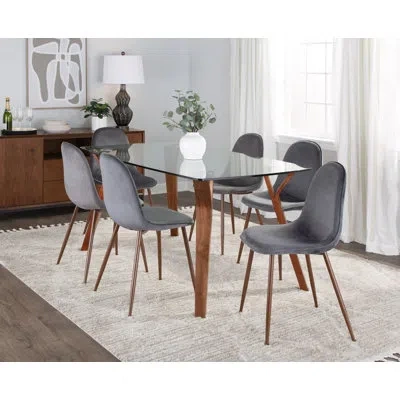 Lumisource Folia 6 - Person Dining Set In Gray
