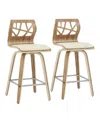 Lumisource Folia Mid-century Modern Counter Stool, Set Of 2