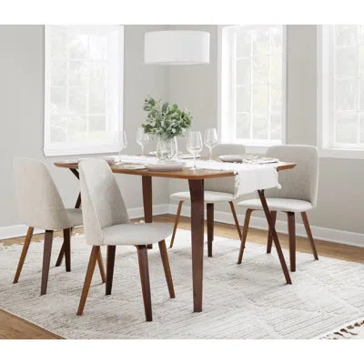 Lumisource Folia-toriano Dining Set - 5 Piece In Walnut