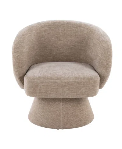 Lumisource Fran 30.5" Upholstered Contemporary Swivel Accent Chair In Brown