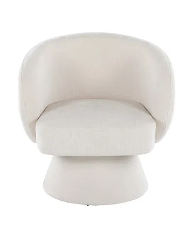 Lumisource Fran Swivel Accent Chair In White