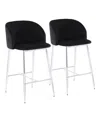 Lumisource Fran Contemporary Counter Stool, Set Of 2