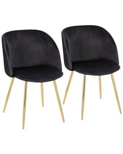 Lumisource Fran Pleated Chair Set Of 2 In Black