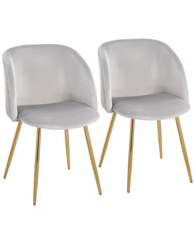 Lumisource Fran Pleated Waves Chair Set Of 2 In Gray