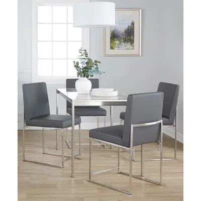 Lumisource Fuji 4 - Person Dining Set In Gray