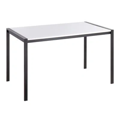 Lumisource Fuji Dining Table In Black Metal With White Wood Top By