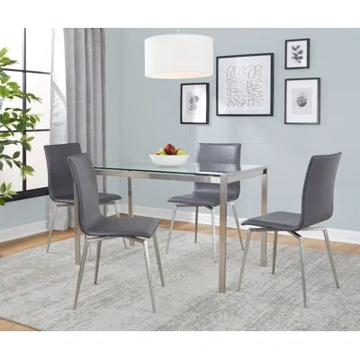 Lumisource Fuji-mason 4 - Person Dining Set In Gray