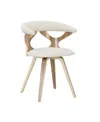 Lumisource Gardenia Mid-century Modern Dining And Accent Chair With Swivel In Zebra Wood,cream Fabric