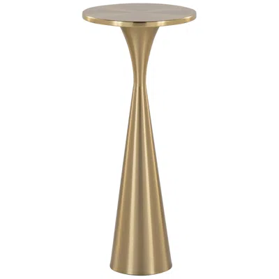 Lumisource Gemma 9 1/2" Wide Modern Brass Round Metal Side Table