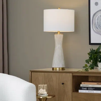 Lumisource Gracelynn 28" Ceramic Table Lamps With Linen Shade In White