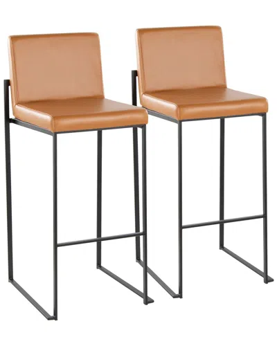 Lumisource Grand View Set Of 2 Fuji High Back 30in Fixed-height Barstools