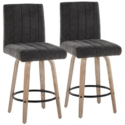 Lumisource Hank Counter Stool Whitewashed Wood Black Fabric By  Pair