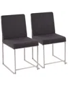 Lumisource High Back Fuji Dining Chair - Set Of 2 In Silver
