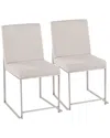 Lumisource High Back Fuji Dining Chair - Set Of 2 In Silver