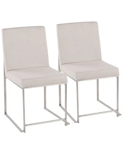 Lumisource High Back Fuji Dining Chair - Set Of 2 In Silver