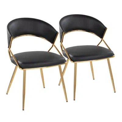 Lumisource Loehr Faux Leather Upholstered Side Chairs In Black