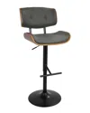 Lumisource Lombardi Barstool In Black