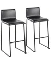 Lumisource Mara Barstool Set Of 2 In Black