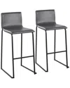 Lumisource Mara Barstool Set Of 2 In Black