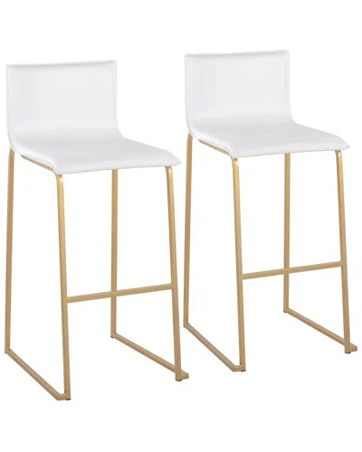 Lumisource Mara Barstool Set Of 2 In White