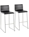 Lumisource Mara Barstool Set Of 2 In Silver