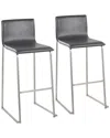Lumisource Mara Barstool Set Of 2 In Silver