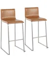 Lumisource Mara Barstool Set Of 2 In Silver