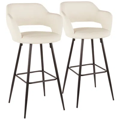 Lumisource Margarite Barstool In Cream Faux Leather By  Pair