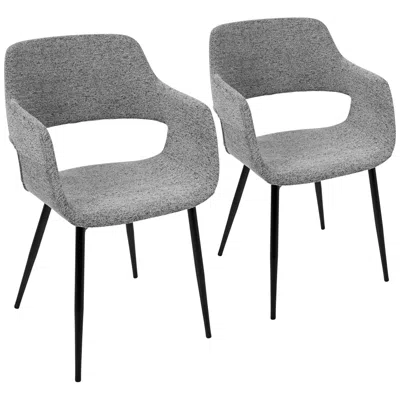 Lumisource Margarite Gray Fabric Modern Dining Chairs Set Of 2