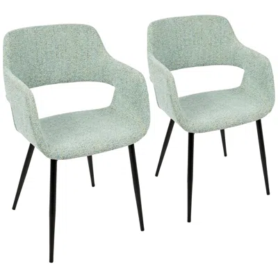 Lumisource Margarite Light Green Fabric Dining Chair Set Of 2