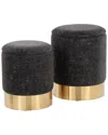 Lumisource Marla Nesting Ottoman Set In Black