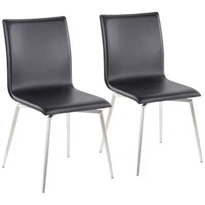 Lumisource Mason Black Faux Leather Swivel Dining Chairs Set Of 2