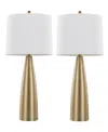 Lumisource Maya 27" Contemporary Metal In Gold Metal,white Linen