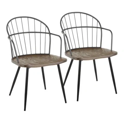 Lumisource Novalee Spindle Back Arm Chairs With Metal Legs In Black