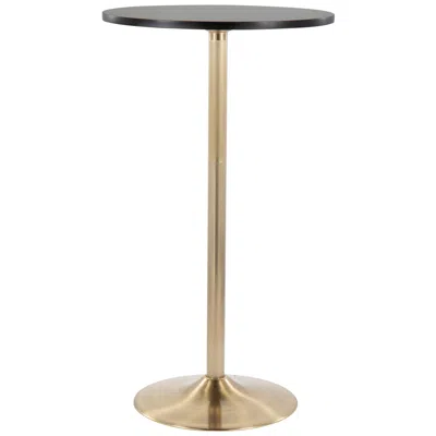 Lumisource Pebble Adjustable Dining Or Bar Table Gold Metal White Wood By
